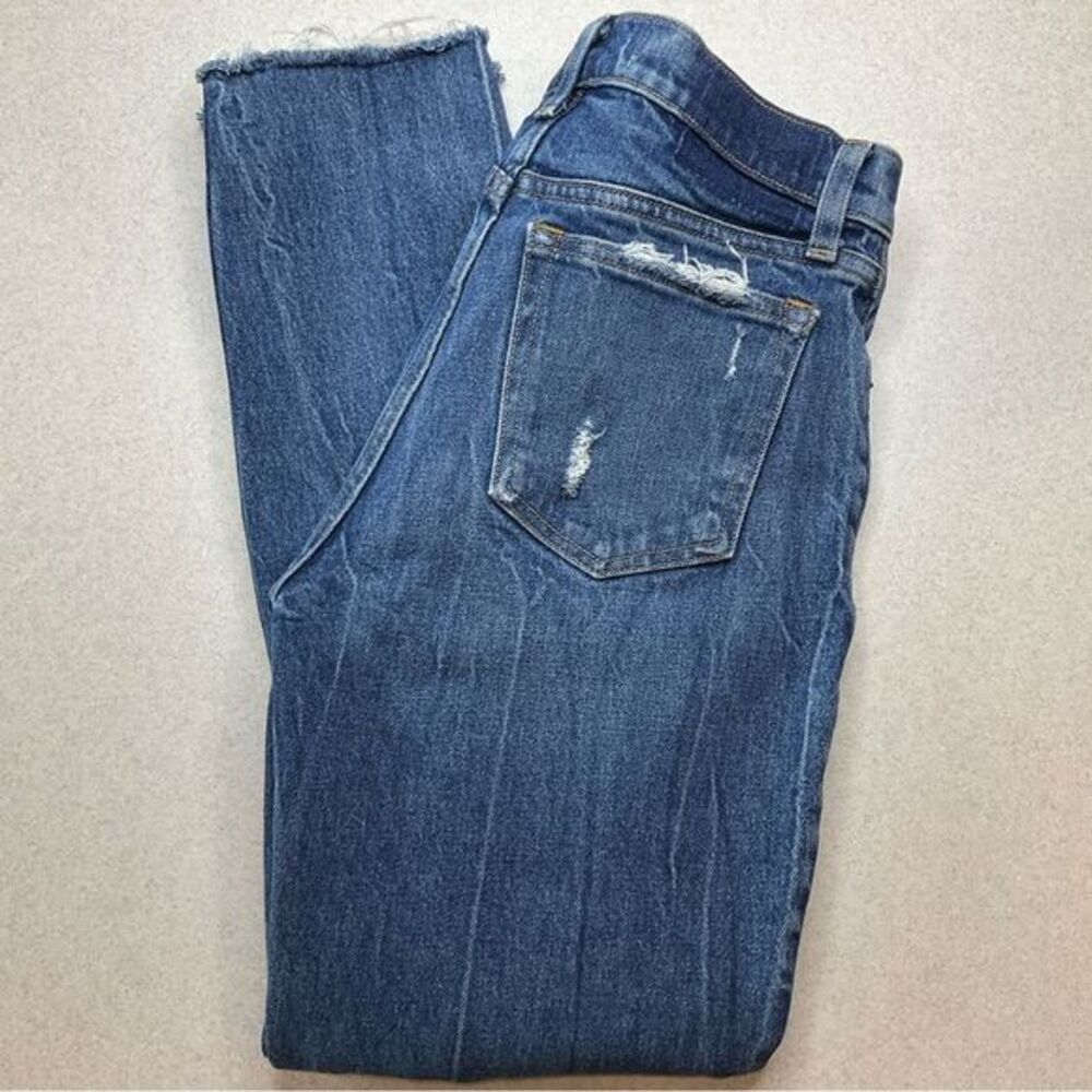 A&F High Rise Mom Jean 25 Regular Ripped Dark Wash - Picture 2 of 8